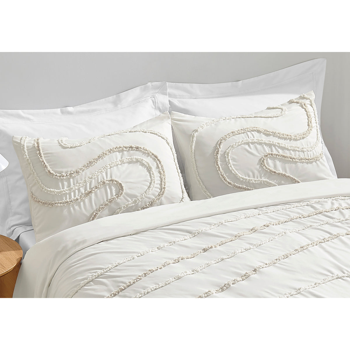 Boho Tufted Swirl Collection Queen Duvet Cover Bedding Set