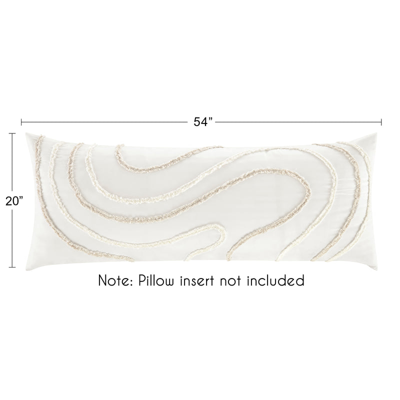 Boho Tufted Swirl Collection Full Length Body Pillow Cover