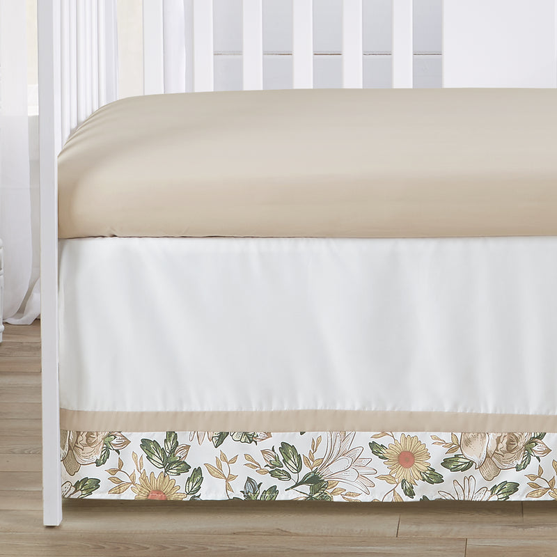 Vintage Floral Blue and Yellow Collection Sweet Jojo Designs 6 Piece Crib Bedding + BreathableBaby Breathable Mesh Liner