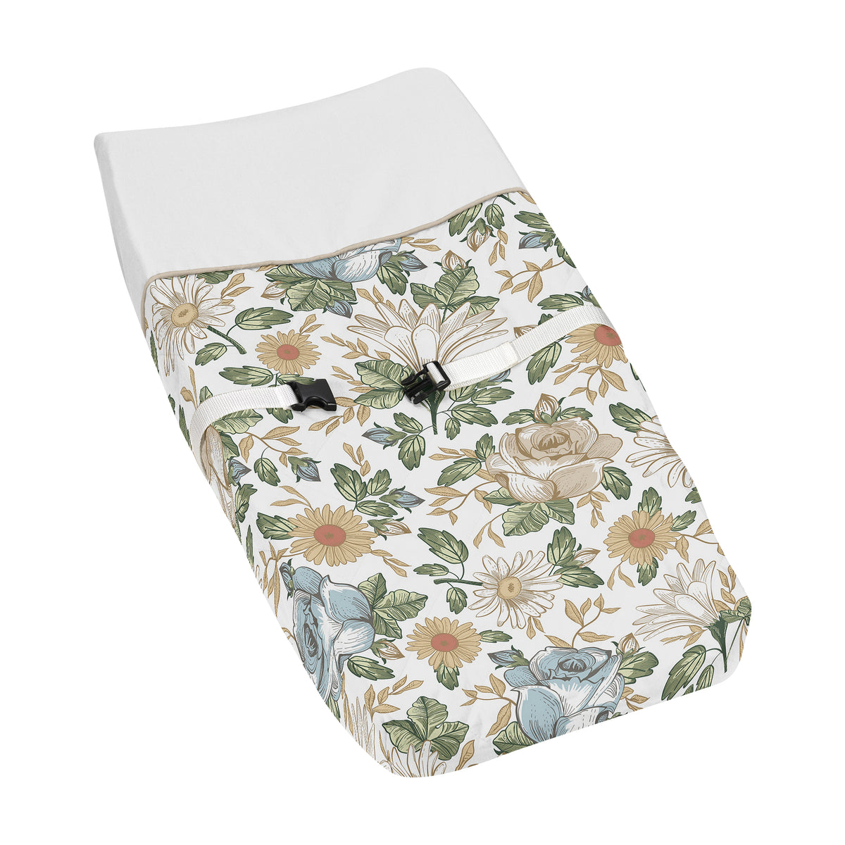 Vintage Floral Blue and Yellow Collection Changing Pad Cover