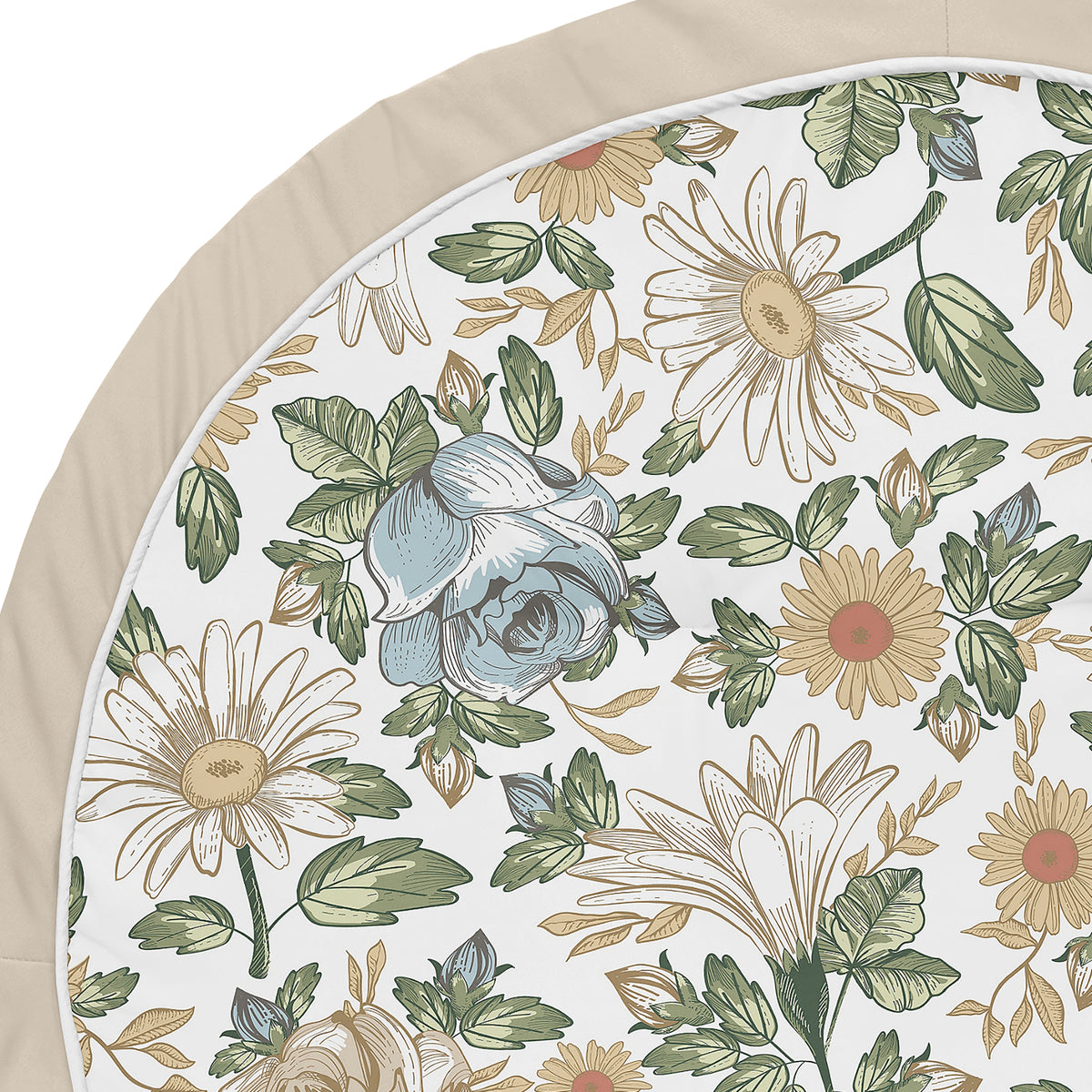 Vintage Floral Blue and Yellow Collection Playmat