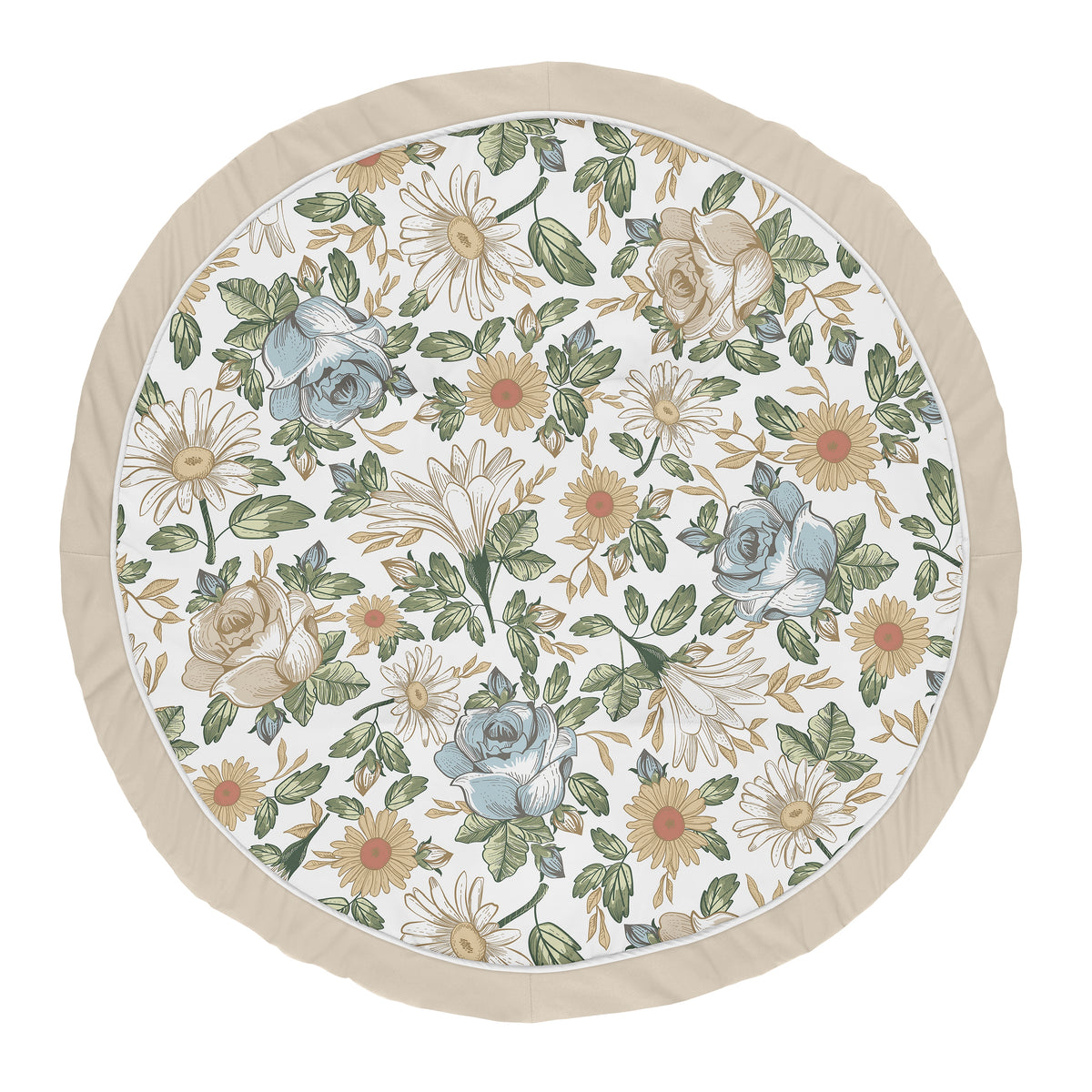 Vintage Floral Blue and Yellow Collection Playmat