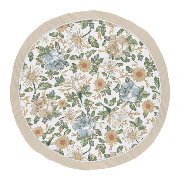 Vintage Floral Blue and Yellow Collection Playmat