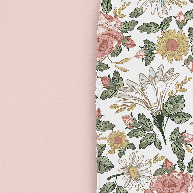 Vintage Floral Collection 2 Pack Baby Bassinet Fitted Sheets