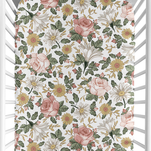 Vintage Floral Collection Crib Sheet