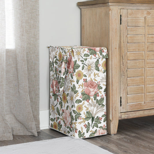 Vintage Floral Collection Laundry Hamper with Handles