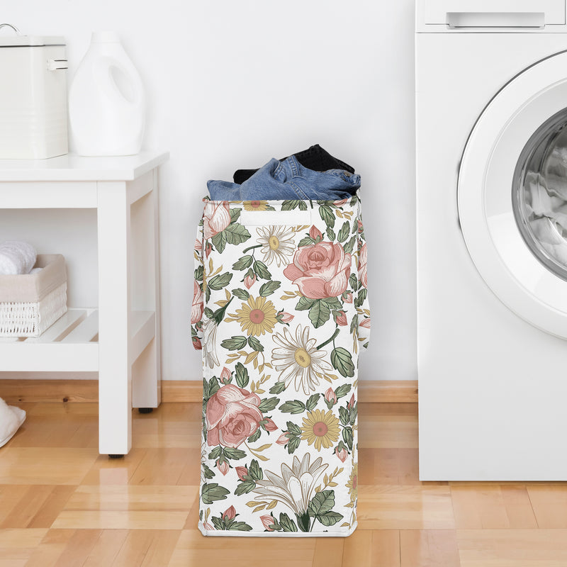 Vintage Floral Collection Laundry Hamper with Handles