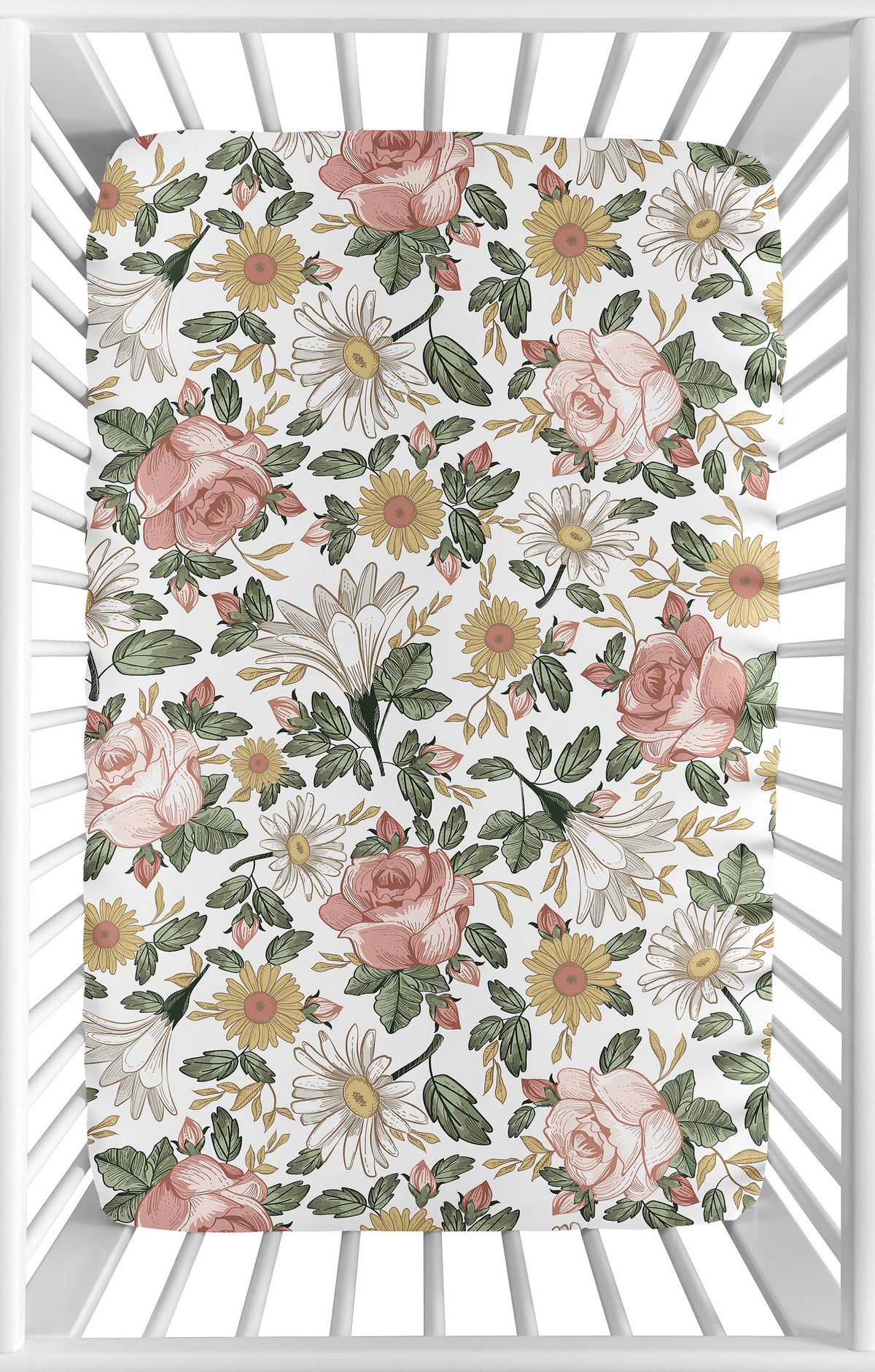Vintage Floral Collection Mini Crib Sheet