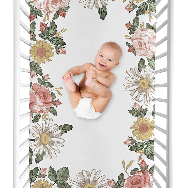 Vintage Floral Collection Photo Op Crib Sheet