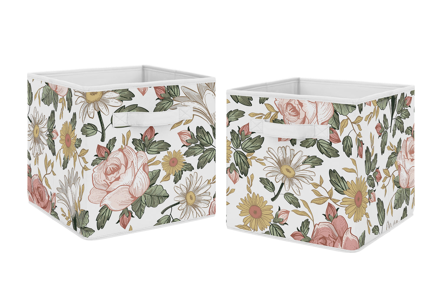 Vintage Floral Collection Foldable Fabric Storage Bins