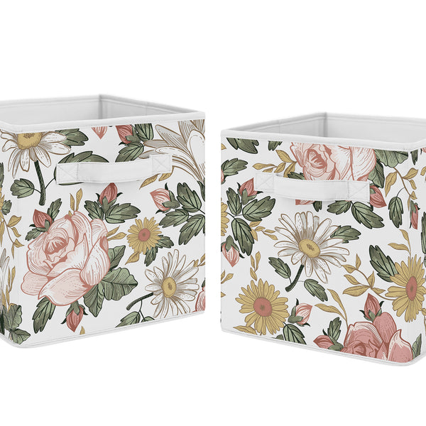 Vintage Floral Collection Foldable Fabric Storage Bins