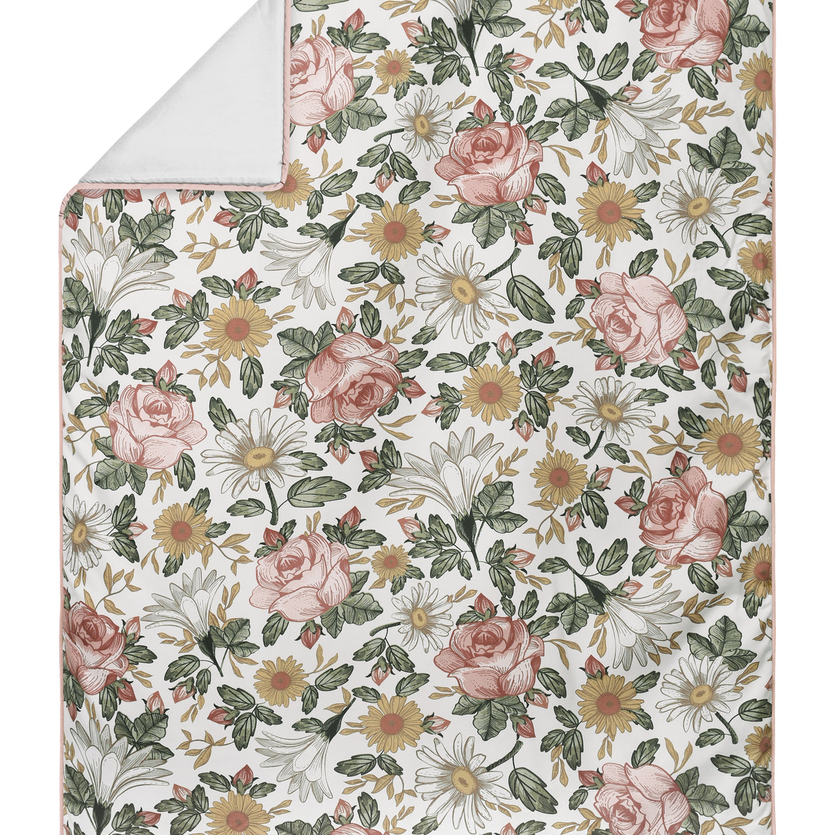 Vintage Floral Collection Sweet Jojo Designs 6 Piece Crib Bedding + BreathableBaby Breathable Mesh Liner