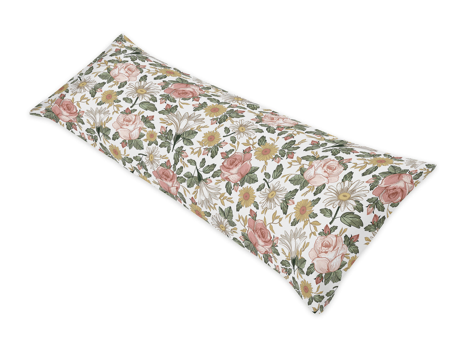 Vintage Floral Collection Full Length Body Pillow Cover