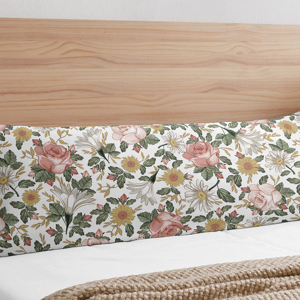 Vintage Floral Collection Full Length Body Pillow Cover alternate view