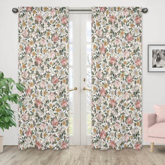 Vintage Floral Collection Window Panels - Set of 2