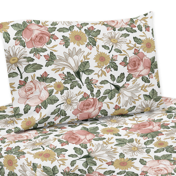 Vintage Floral Collection Queen Sheet Set