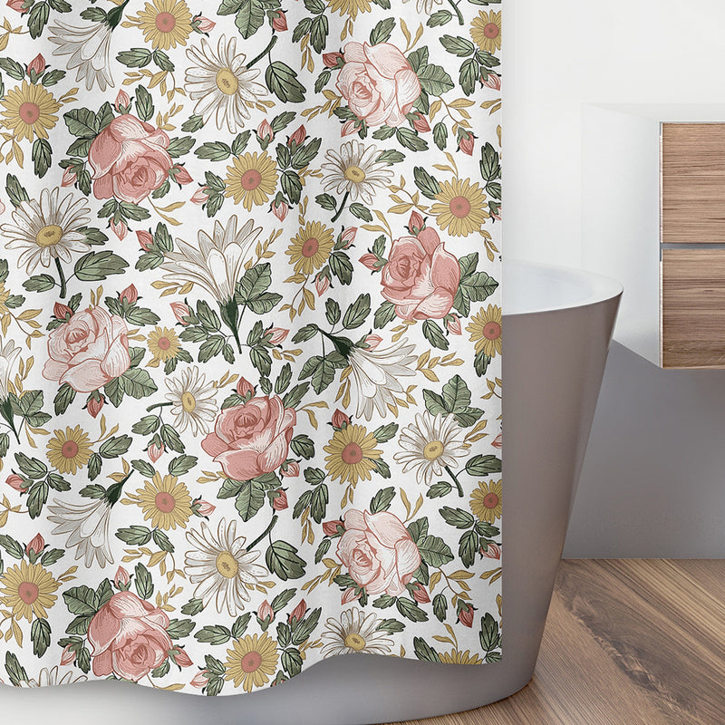 Vintage Floral Collection Shower Curtain