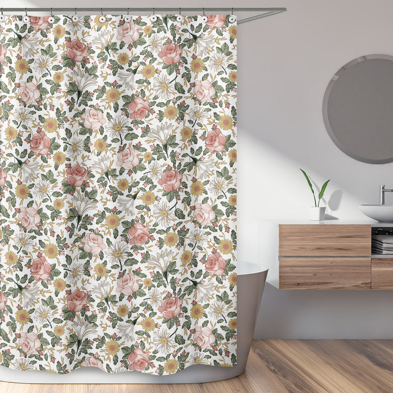 Vintage Floral Collection Shower Curtain
