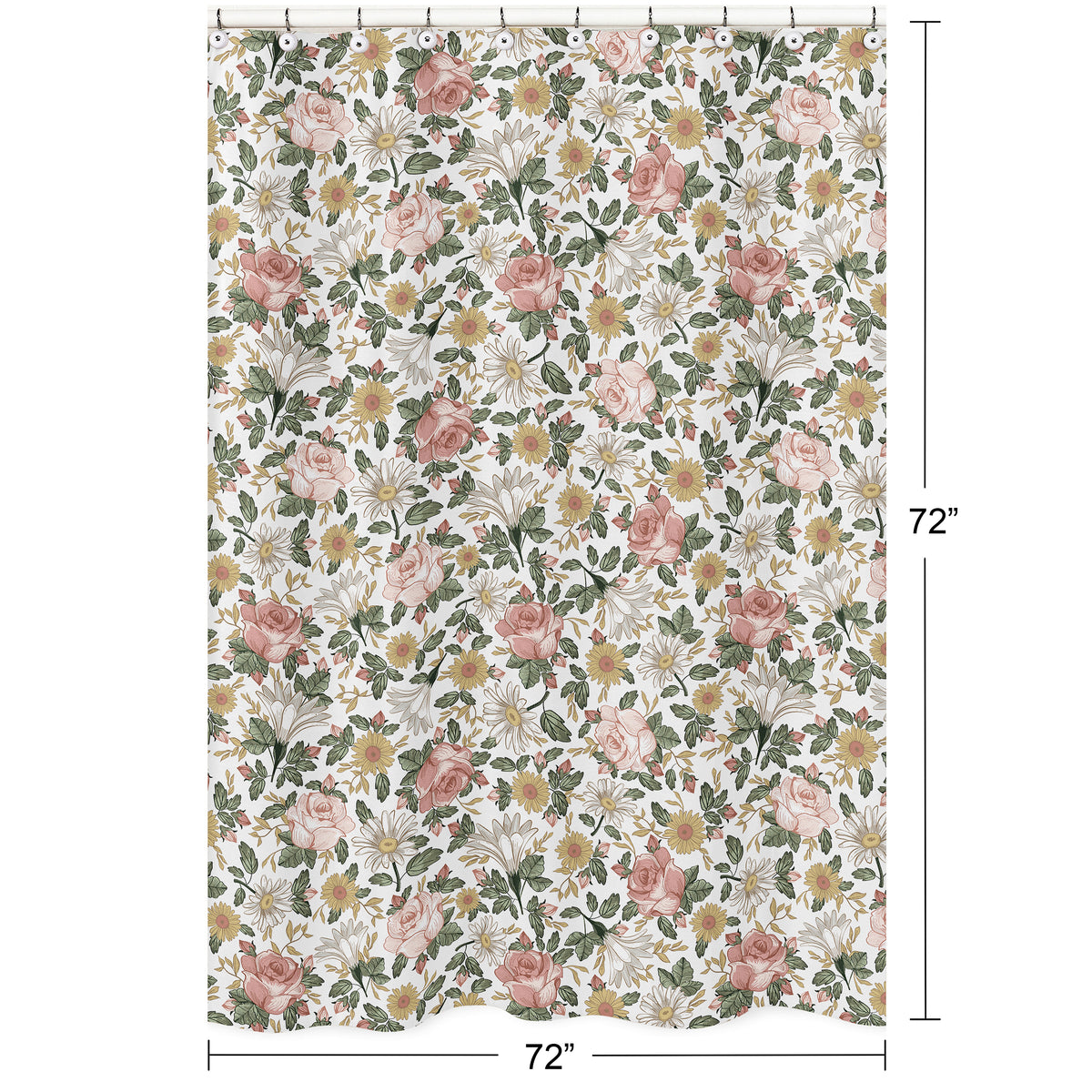 Vintage Floral Collection Shower Curtain