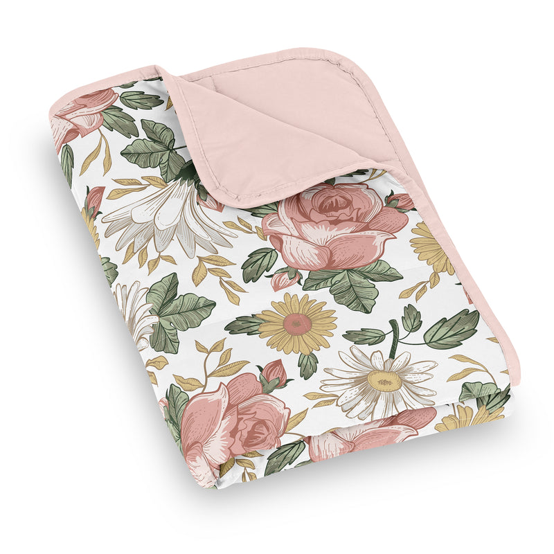 Vintage Floral Collection Toddler 5lbs Weighted Blanket for Kids