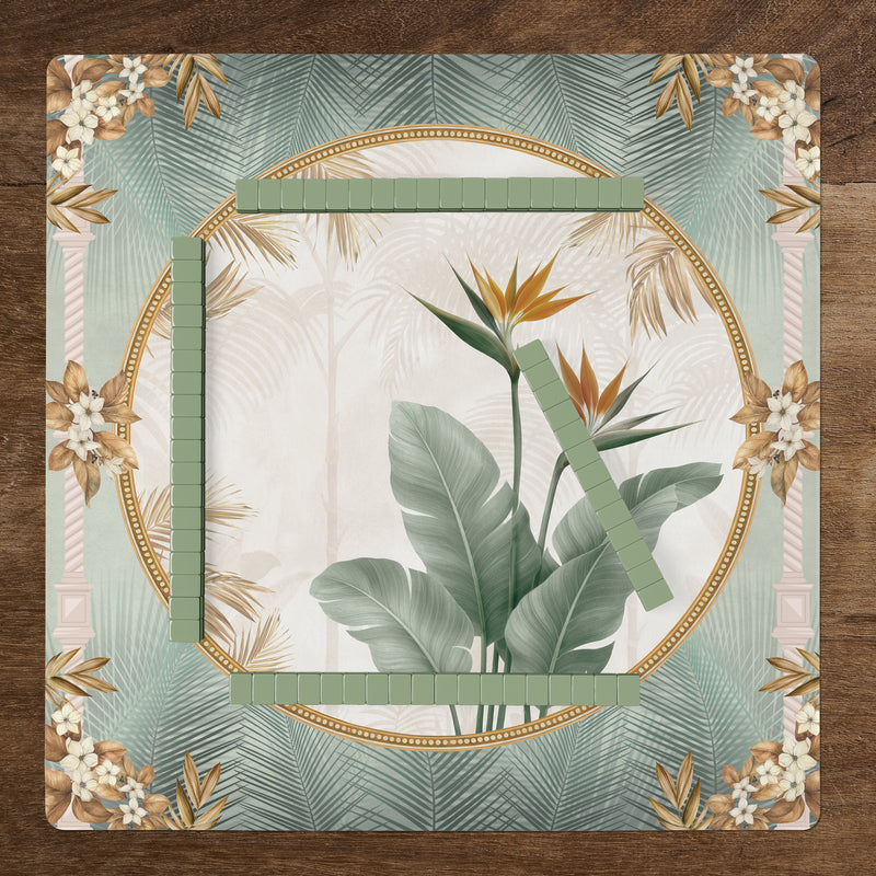 Taupe Vintage Paradise Collection Mahjong Mat for Table - Shipped Rolled