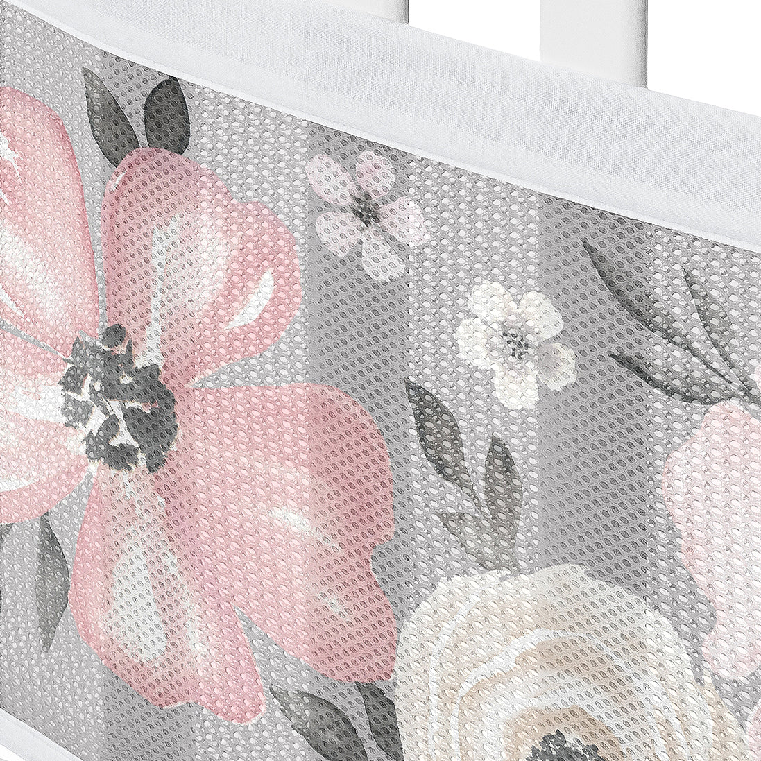 Watercolor Floral Grey Collection Sweet Jojo Designs + BreathableBaby Breathable Mesh Crib Liner