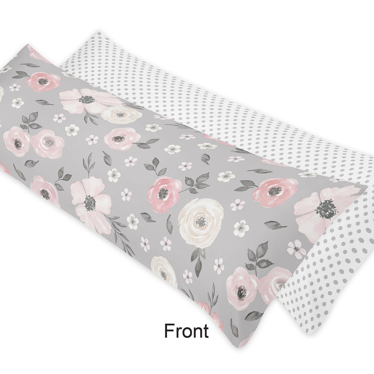 Watercolor Floral Grey Collection Full Length Body Pillow Cover