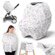 Watercolor Floral Lavender and Grey Collection Multi Use Baby Car Seat and Nursing Cover