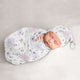 Watercolor Floral Lavender Purple And Grey Collection Baby Cocoon and Beanie Hat - 2 Piece Set