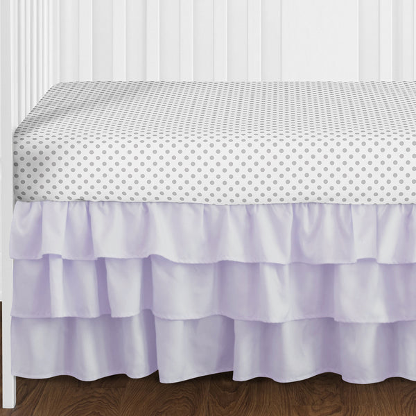 Watercolor Floral Lavender and Grey Collection 11 Piece Bumperless Crib Bedding alternate view