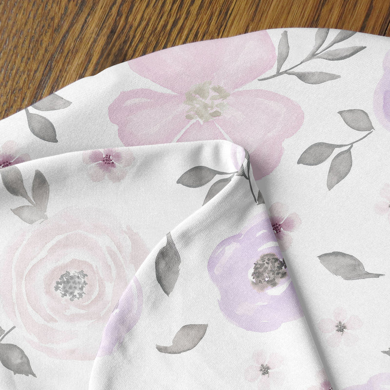 Watercolor Floral Lavender Purple And Grey Collection Baby Cocoon and Beanie Hat - 2 Piece Set