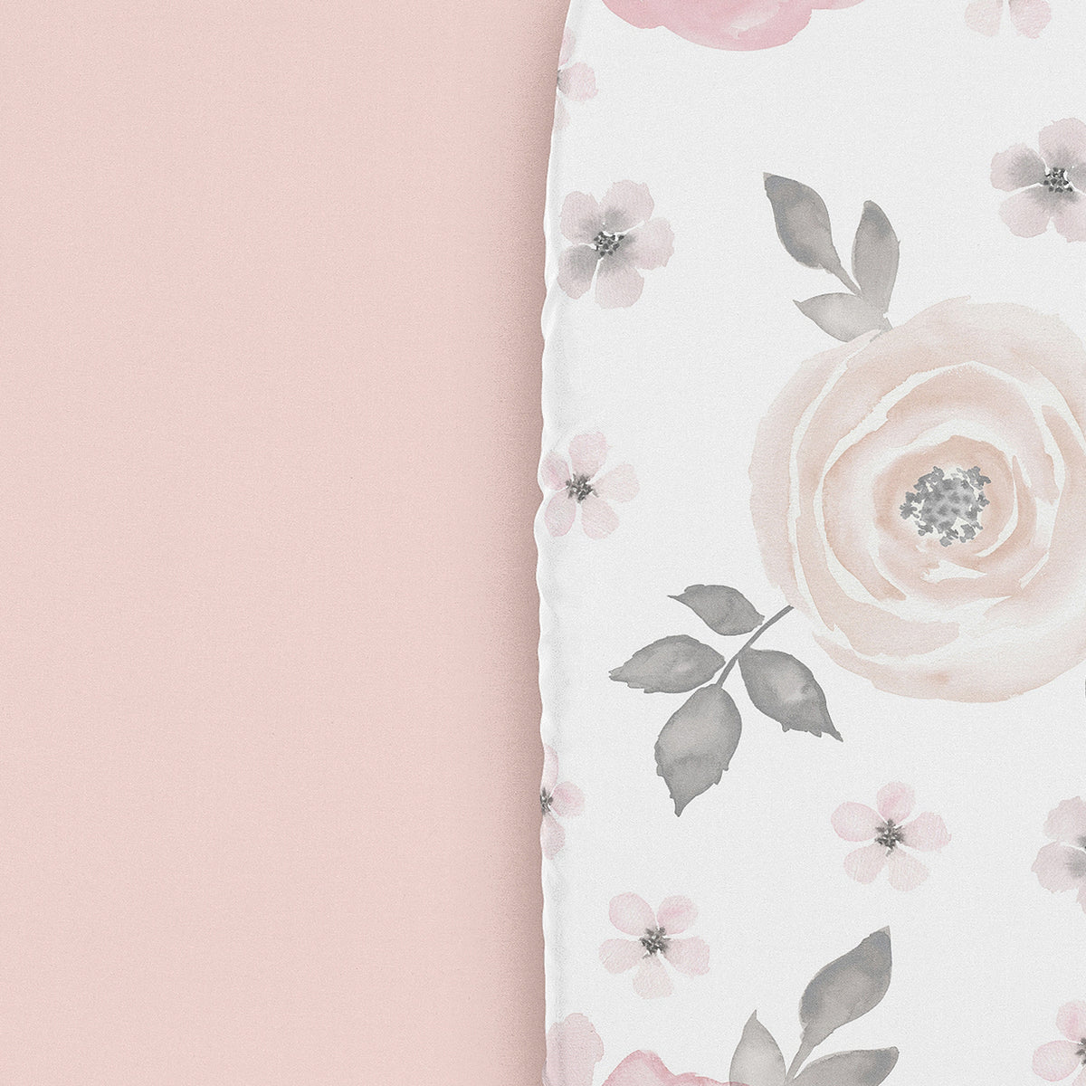 Watercolor Floral Pink and Grey Collection 2 Pack Baby Bassinet Fitted Sheets