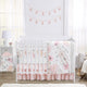 Watercolor Floral Pink and Grey Collection Sweet Jojo Designs 6 Piece Crib Bedding + BreathableBaby Breathable Mesh Liner