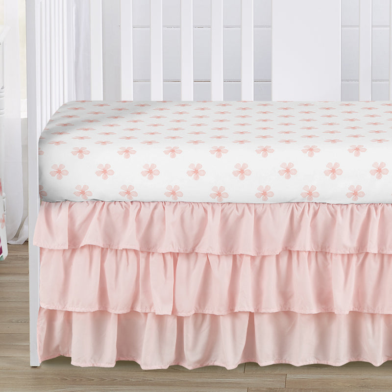 Watercolor Floral Burgundy Wine and Pink Collection Sweet Jojo Designs 6 Piece Crib Bedding + BreathableBaby Breathable Mesh Liner