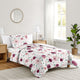 Watercolor Floral Burgundy Wine and Pink Collection Twin Bedding
