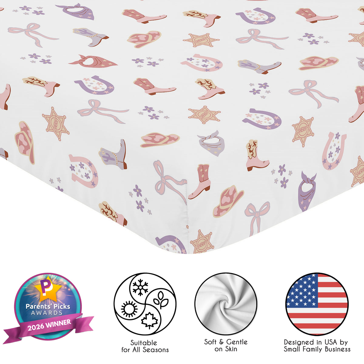 Boho Western Cowgirl Collection Crib Sheet