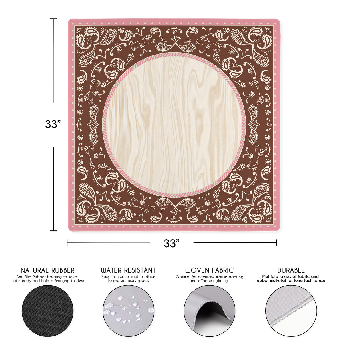 Boho Western Cowgirl Collection Mahjong Mat for Table - Shipped Rolled