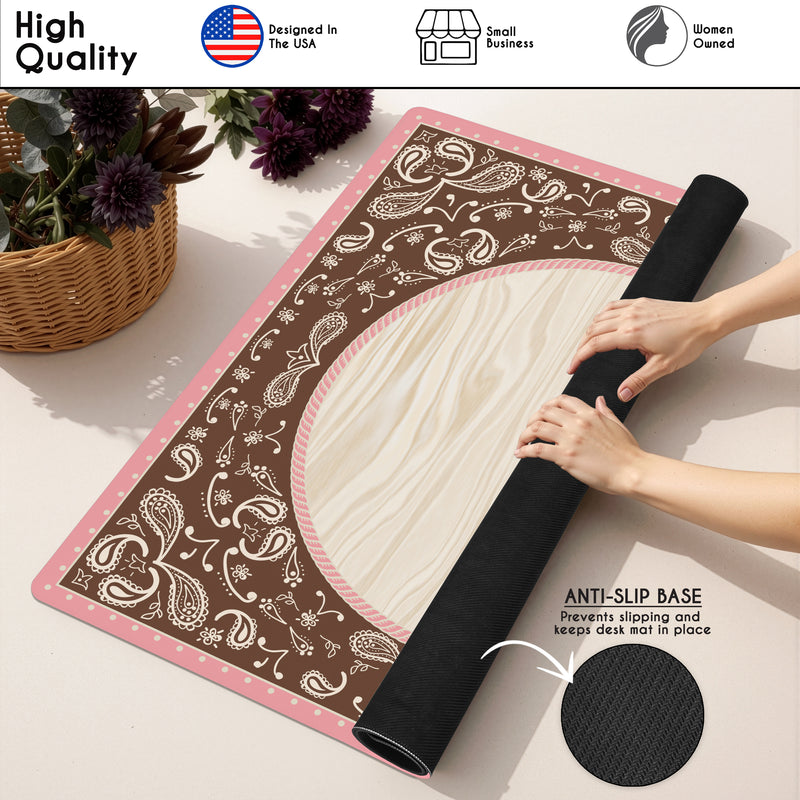 Boho Western Cowgirl Collection Mahjong Mat for Table - Shipped Rolled