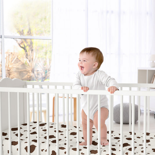 Western Cowgirl Collection Crib Sheet - Cow Print
