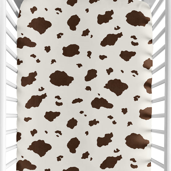 Western Cowgirl Collection Crib Sheet - Cow Print