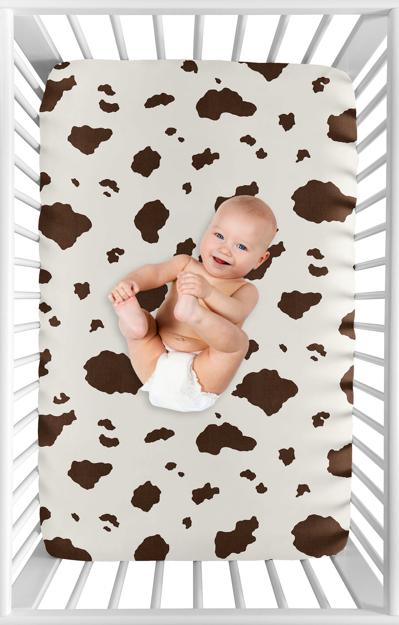 Western Cowgirl Collection Mini Crib Sheet - Cow Print