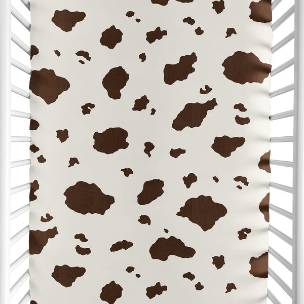 Western Cowgirl Collection Mini Crib Sheet - Cow Print