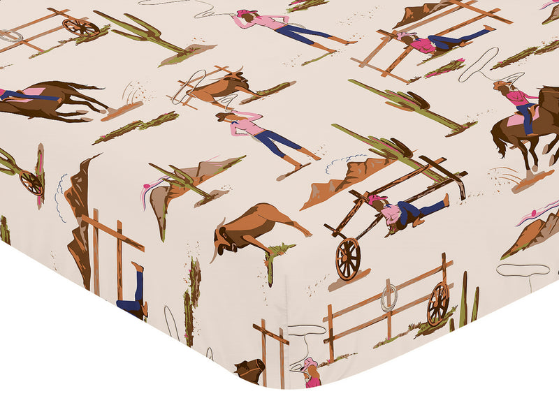 Western Cowgirl Collection Crib Sheet