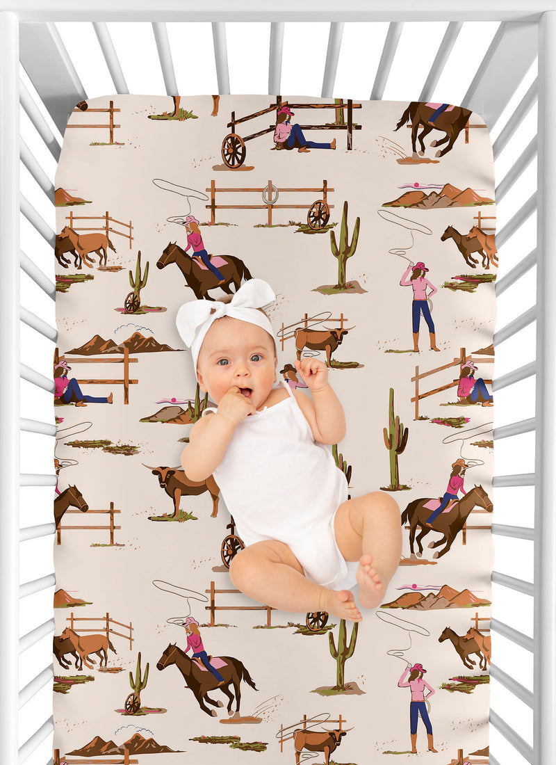 Western Cowgirl Collection Crib Sheet