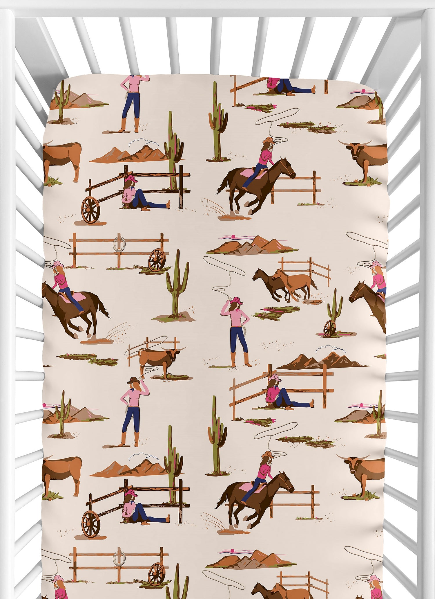 Western Cowgirl Collection Crib Sheet