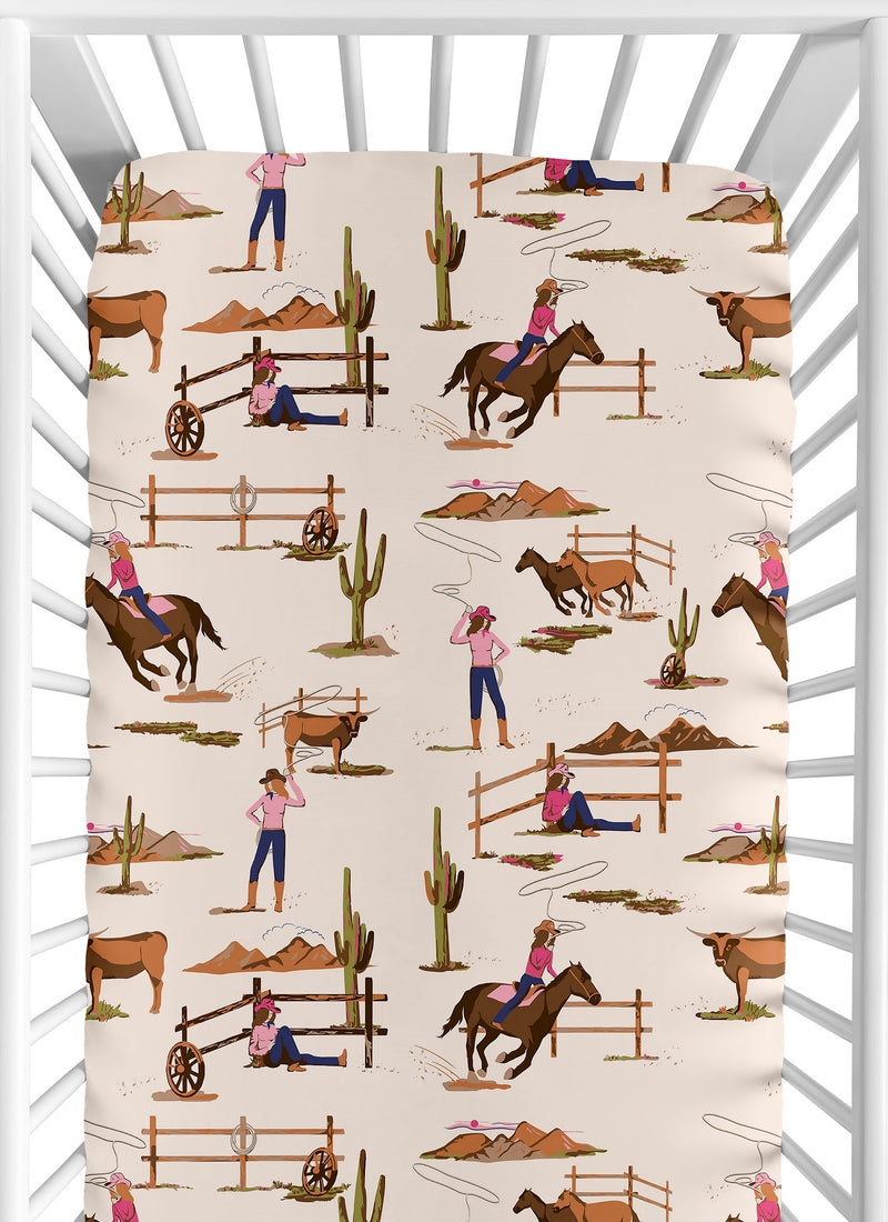 Western Cowgirl Collection Crib Sheet