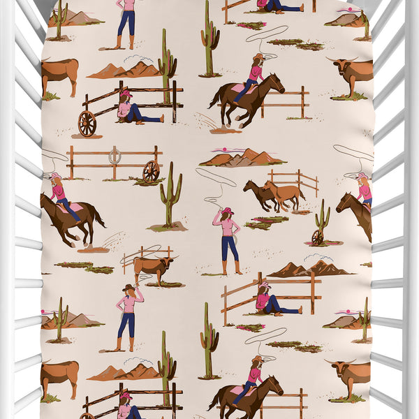 Western Cowgirl Collection Crib Sheet