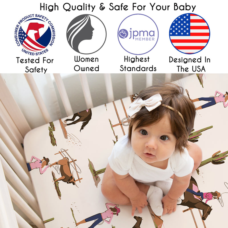 Western Cowgirl Collection 4 Piece Crib Bedding