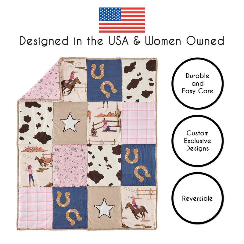 Western Cowgirl Collection 4 Piece Crib Bedding
