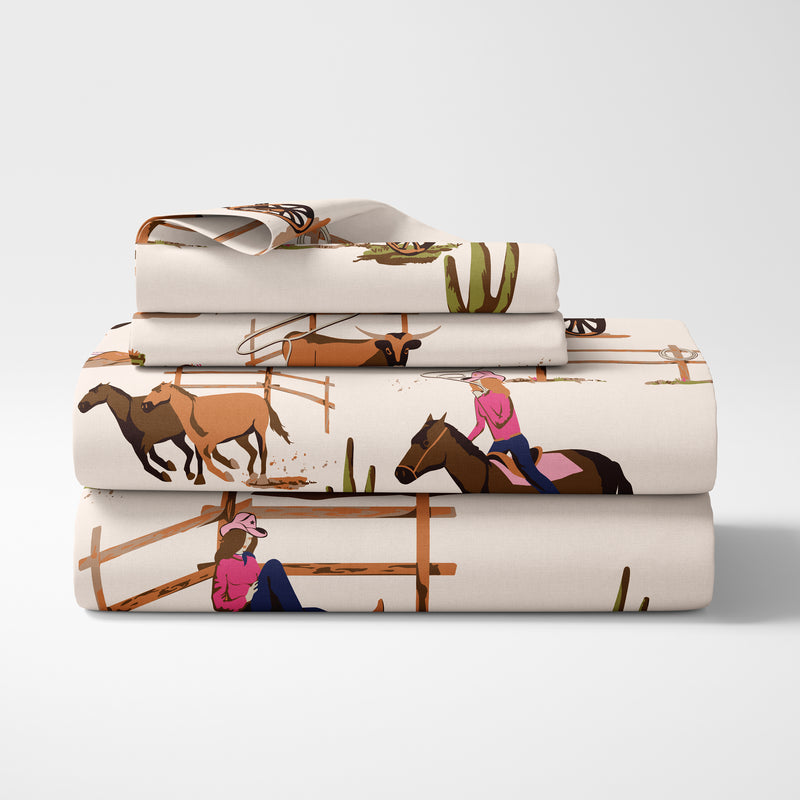 Western Cowgirl Collection Queen Sheet Set